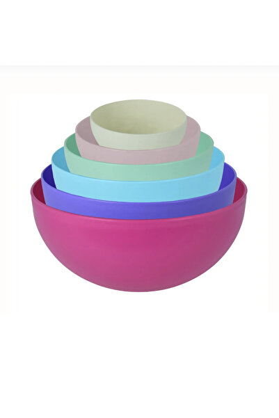 bombidibom أوعية خلط بلاستيكية مكونة من 6 قطع، أوعية تقديم ملونة، أوعية سلطة،...