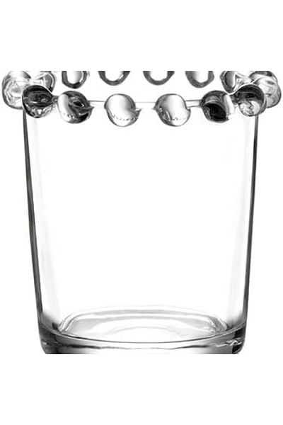 Yenigeldi 1 Piece Glass Pearl Beaded Cup Snack Bowl Presentation Candle Holder Wedding Table Organization Glass (7x7 Cm)