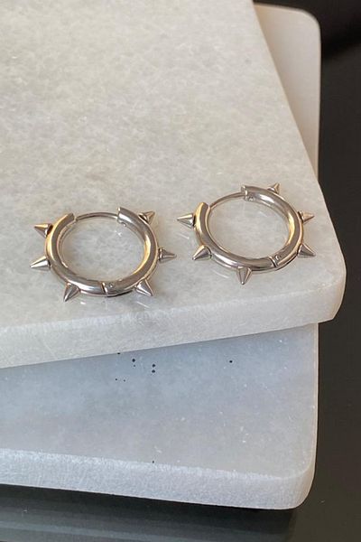 Jaida Moda Unisex 316l Surgical Steel Pointed Toe Hoop Earrings