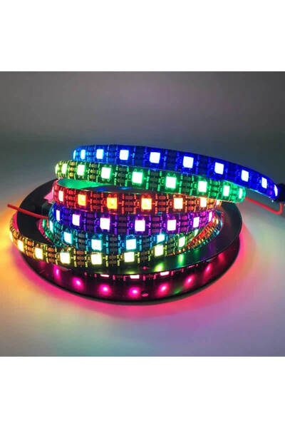ELEKTRONİKALED Elektronikaled - Ws2812B Argb Adreslenebilir Pixel Şerit Led Ip20 Metrede 60 Led (5 METRE)