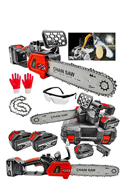 STAXX POWER Yağ Pompalı Metal Dişli Şanzuman 58V 10AH x2Akülü Dal Kesme Budama Testere Bıçkı Makinesi Uzun Pala