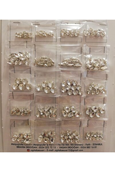 HASAN ERDOĞAN Kristal Kasalı Dikme Cam Taş Seti 170 Adet
