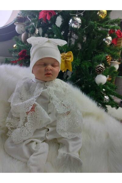 Şeker Tadında Tasarımlar French Guipure Detailed Maternity Mother Baby Set