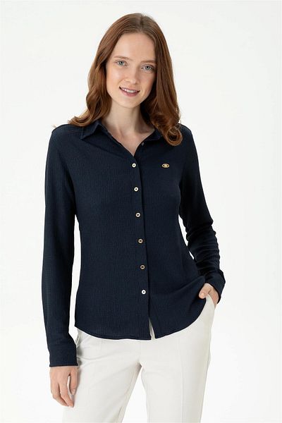 U.S. Polo Assn. Cămașă tricotată de damă bleumarin