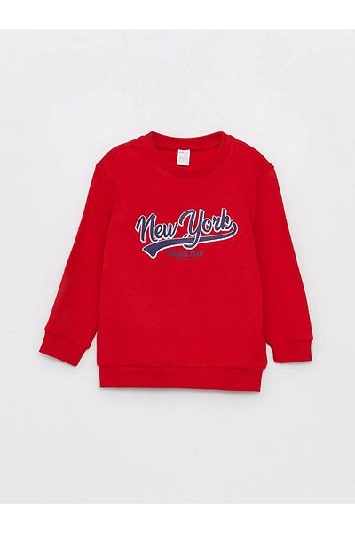 LC Waikiki LCW Baby Baby Boy Sweatshirt and Sweatpants Set - Crew Neck, Long Sleeve, Printed, Set of 2