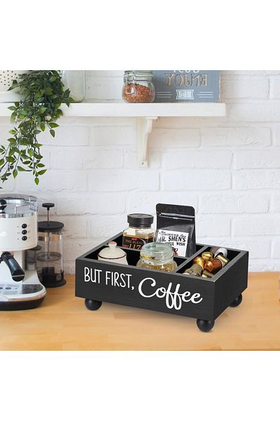 woodretro Wooden coffee corner organizer, 30 x 20