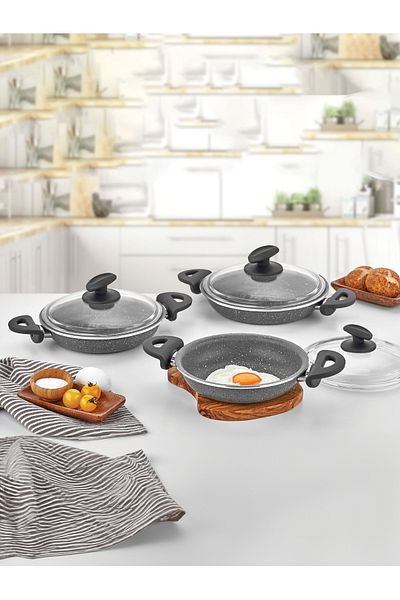 CVS 6 Piece Granite Sahan Set Fireproof Non-Stick Dn20000