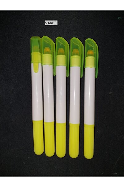 GTS TECHNIC 5 Adet Yüksek Parlak Canlı Sarı Renkli Jel Dry Highlighter Kalem