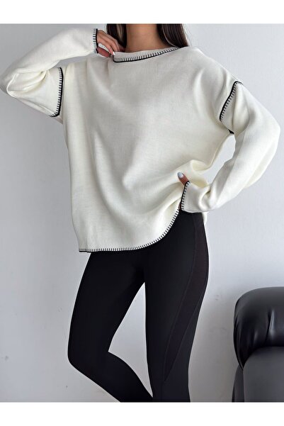 Noa Noa Pulover de damă din tricotaje de bază cu cusături Shepherd