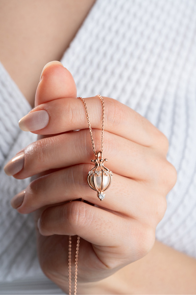 Silvano Jewelry 925 Ayar Gümüş Saklı İnci Kolye