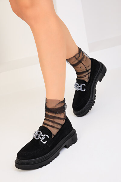 SOHO SIYAH SUET Kadın Loafer Ayakkabı 17868