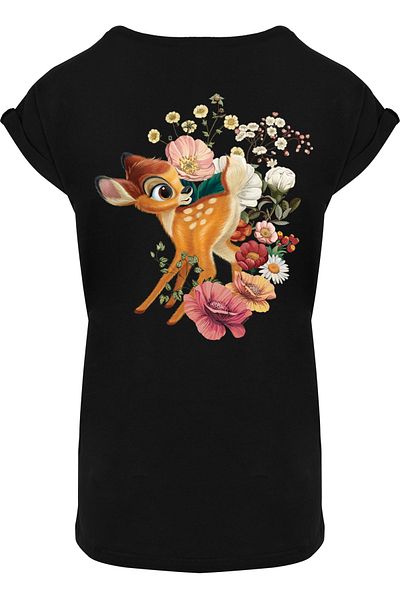 F4NT4STIC Damen Disney Bambi Meadow on Back mit Ladies Extended Shoulder T-Shirt