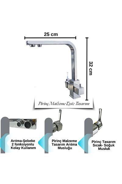 Evora 3 Way Tap Plus Water Purification Tap Three Way Multiple Tap