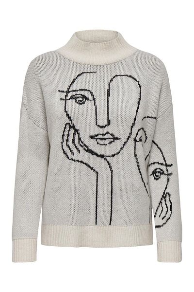 ONLY Onlviso High Collar Jaquard Strickpullover - Ls Knt