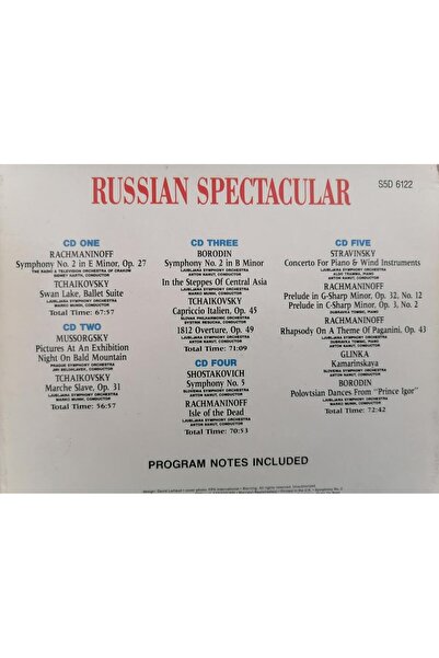CD RUSSIAN SPECTACULAR - 5 CD SET - 1992 İngiltere Basım CD Albüm - Özel Kutusunda 2. el