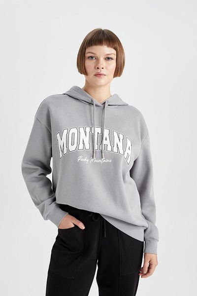DeFacto Relax Fit Hooded Thick Sweatshirt A7783ax23wn