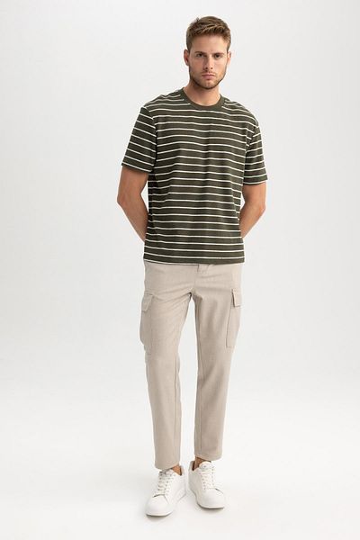 DeFacto Cargo Pocket and Elastic Waist Jogger Pants - All Direction Stretching, Straight Leg A8019Ax23Au