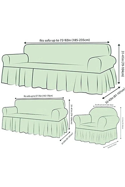 E BAHAR 3+3+1+1 Husă pentru set de canapele Bürümcük. Husă pentru canapea extensibilă elastică fără tiv