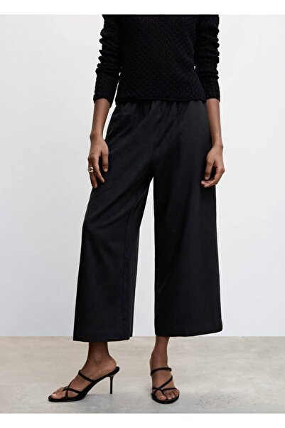 MANGO Woman Παντελόνι Culotte από λινό