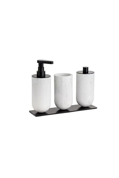 System Bathroom Accesories Reçine Tezgah Üstü Sıvı Sabunluk|Diş Fırçalığı|Pam...