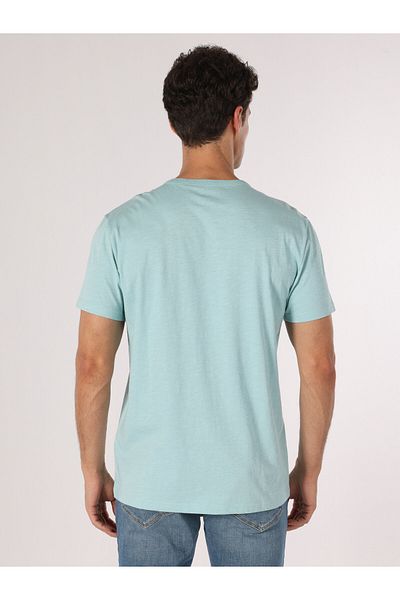 Colin's Ανδρικό κοντομάνικο μπλουζάκι Regular Fit Crew Neck Basic Turquoise
