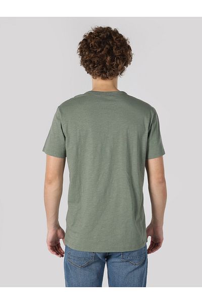 Colin's Regular Fit Crew Neck Basic Green Men's Short Sleeve T-Shirt