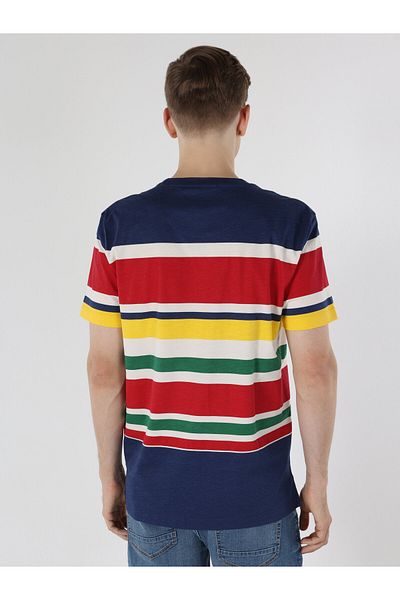Colin's Multi-Colored Striped Men's Short Sleeve T-Shirt - Regular Fit
