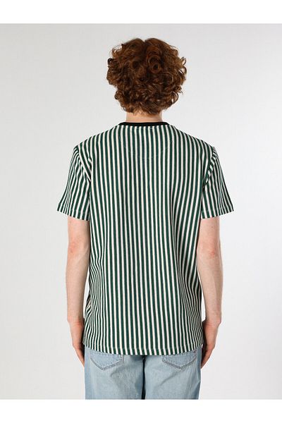 Colin's Tricou cu mânecă scurtă pentru bărbați, cu dungi verzi, cu decolteu rotund - Regular Fit