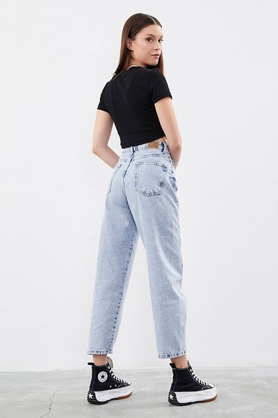 its basic Blugi de zăpadă de damă Culoare Morcov Fit Casual Fit Denim cu talie înaltă