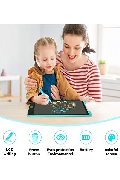 Sole 10 بوصة، قلم LCD للرسم الرقمي - تابلت تعليمي للكتابة، لوحة رسم رقمية - 10 بوصة، فيروزي