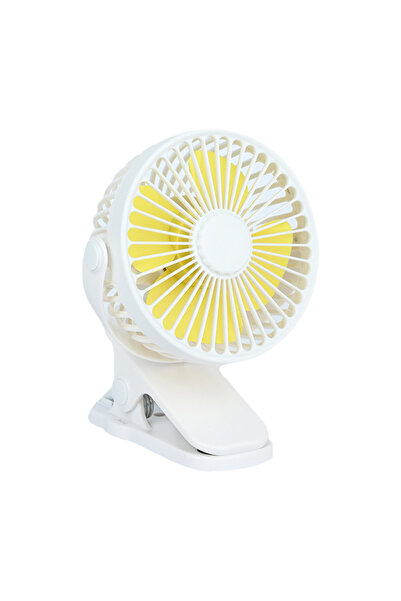 Techmaster 3 Kademe Şarjlı Mandallı 360° Taşınabilir Fan Vantilatör JH-006
