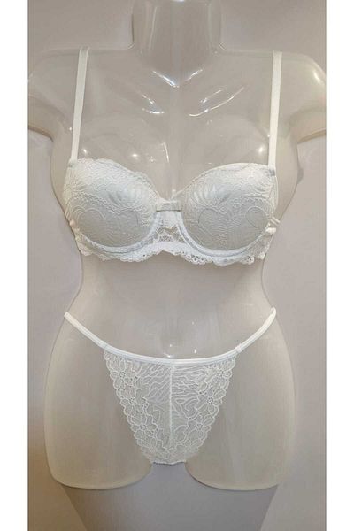İHTİŞAM BUTİK BRA SET 2 PIECES WITH LACE DETAIL AND THONG