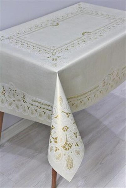 DedeEvTekstil Elyaf Astarlı Silinebilir Pvc 120x160 Hazır Muşamba Masa Örtüsü - Doradüzzincir