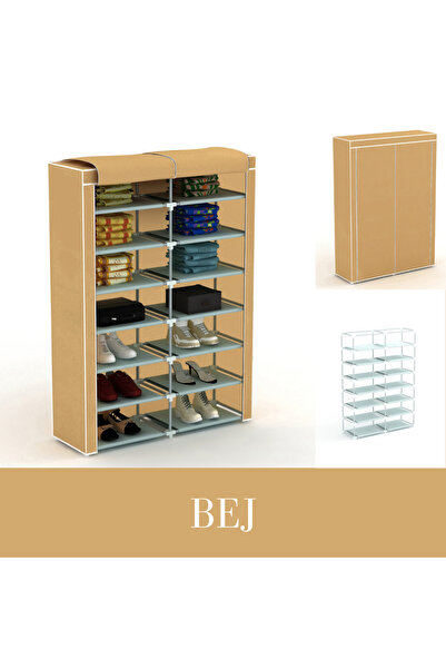 HOLTECH İki Bölmeli Bez Dolap Bez Ayakkabılık Çok Amaçlı Gardırop