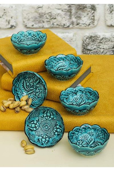 Ege Jam Bowl, Sauce Bowl, Snack Bowl Tile Bowl Set of 6 8cm
