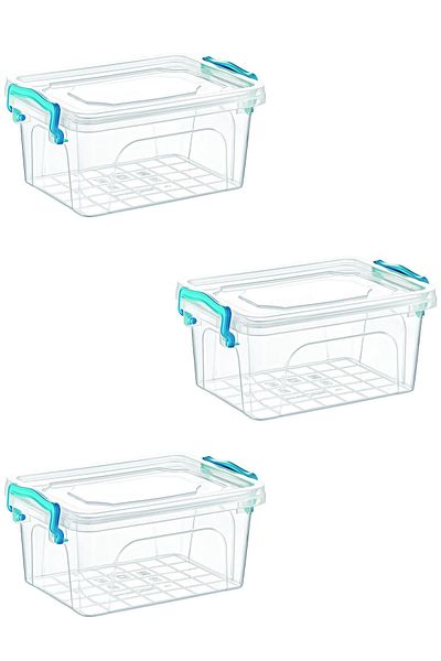 RNL04 3 Pieces 7.5 Liter Rectangular Transparent Plastic Storage Box -2270-3
