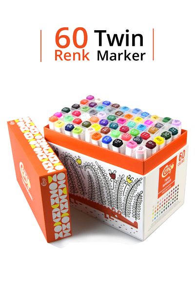 Kids Like 60 Colors Double Sided Premium Twin Marker Pen Set
