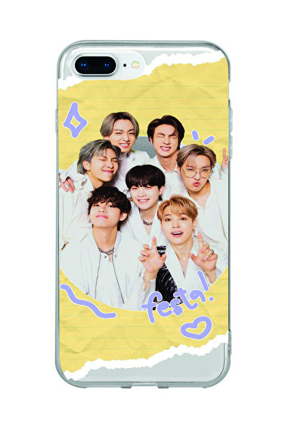 Magic Ring Iphone 7 Plus / 8 Plus Uyumlu BTS Tüm Karakterler Desenli Şeffaf T...