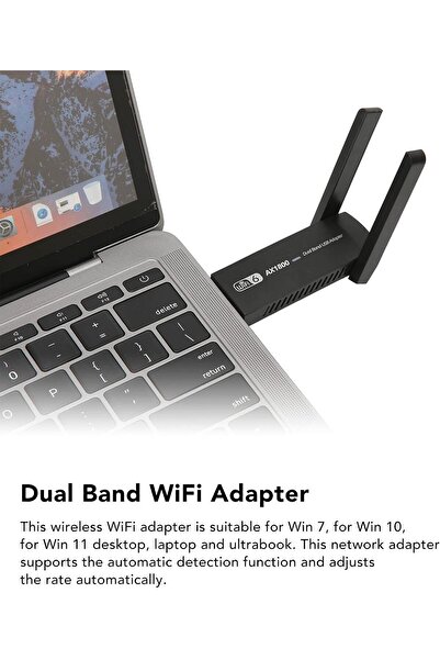 Grc Accessory AX1800 Mbps Dual Band Usb 3.0 Adaptör Wifi 6 Kablosuz Wifi Alıcı 2.4ghz 5ghz MU-MIMO Router