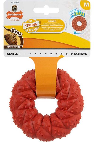 Nylabone Natural Strong Gnawing Ring with Steak Flavor m