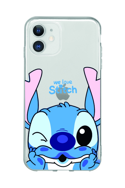 Iphone 11 Compatible We Love Stitch Patterned Transparent Phone Case