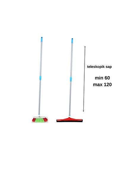 AYLA STAND Yer Çekpas Çekçek Yer Fırçası Saplı Temizlik Seti