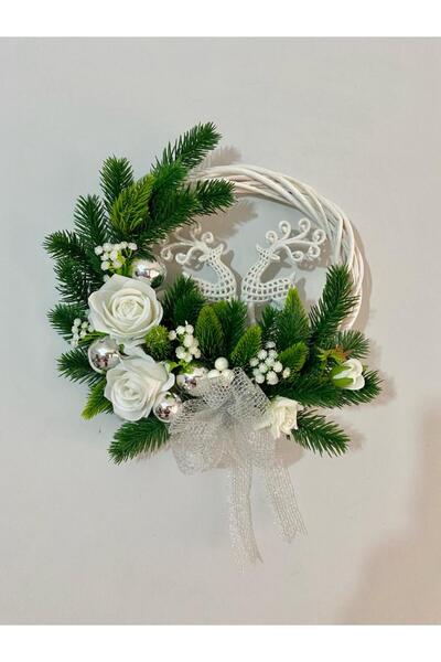 Beykan KAPI SÜSÜ GEYİKLİ YENİ YIL YILBAŞI NOEL SİMLİ GEYİK AKSESUAR DEKARASYON