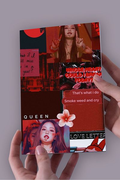 Namgo دفتر ملاحظات Jennie Red A5 غير المبطن (50 ورقة) خاص بالعام الجديد