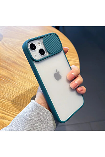 GRABONO Apple iPhone 13 Mini Uyumlu Kılıf Kamera Kapaklı Lens Korumalı Mat Ar...