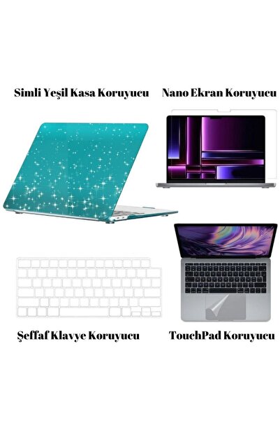 Nezih Case Apple Macbook Air 13.3 M1 2020 Kılıf 360 Derece Full Korumalı 4'lü Set A1932/a2179/a2337