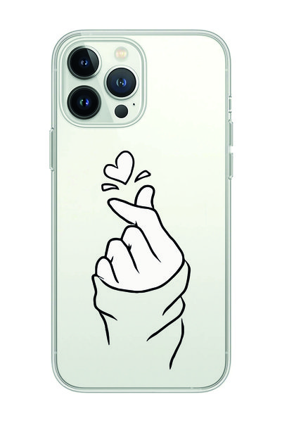 Magic Ring iPhone 15 Pro Max Compatible Heart Patterned Transparent Phone Case