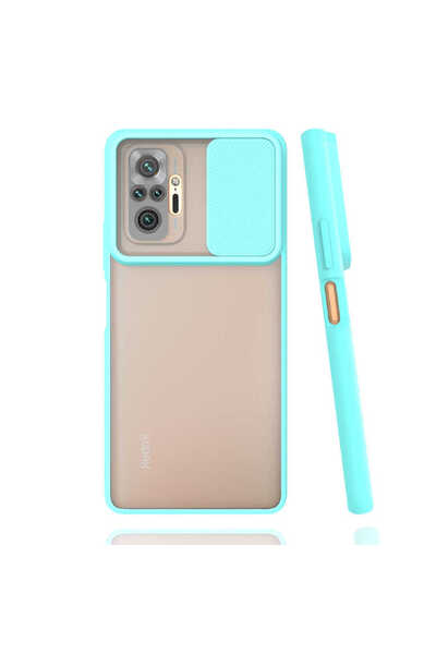GRABONO Xiaomi Redmi Note 10 Pro Uyumlu Kılıf Kamera Kapaklı Lens Korumalı Mat