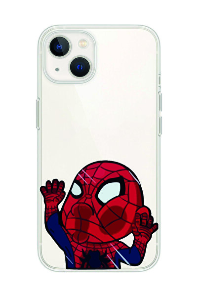 Iphone 15 Compatible Spider-Man Pattern Transparent Phone Case