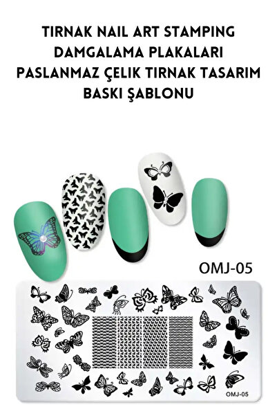 YAYOGE Nail Art Stamping Transfer Desen Levha -Moda Nail Art Transfer Şablonl...